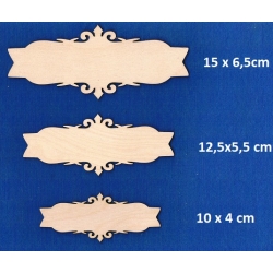 SKLEJKA #3mm Szyldy, tabliczki ozdobne komplet 3szt  / dł: 10 do 15cm / 5155 / XX